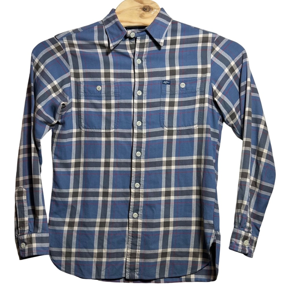 Polo Ralph Lauren Mens Small Blue Plaid Cotton Long Sleeve Button Down Shirt S